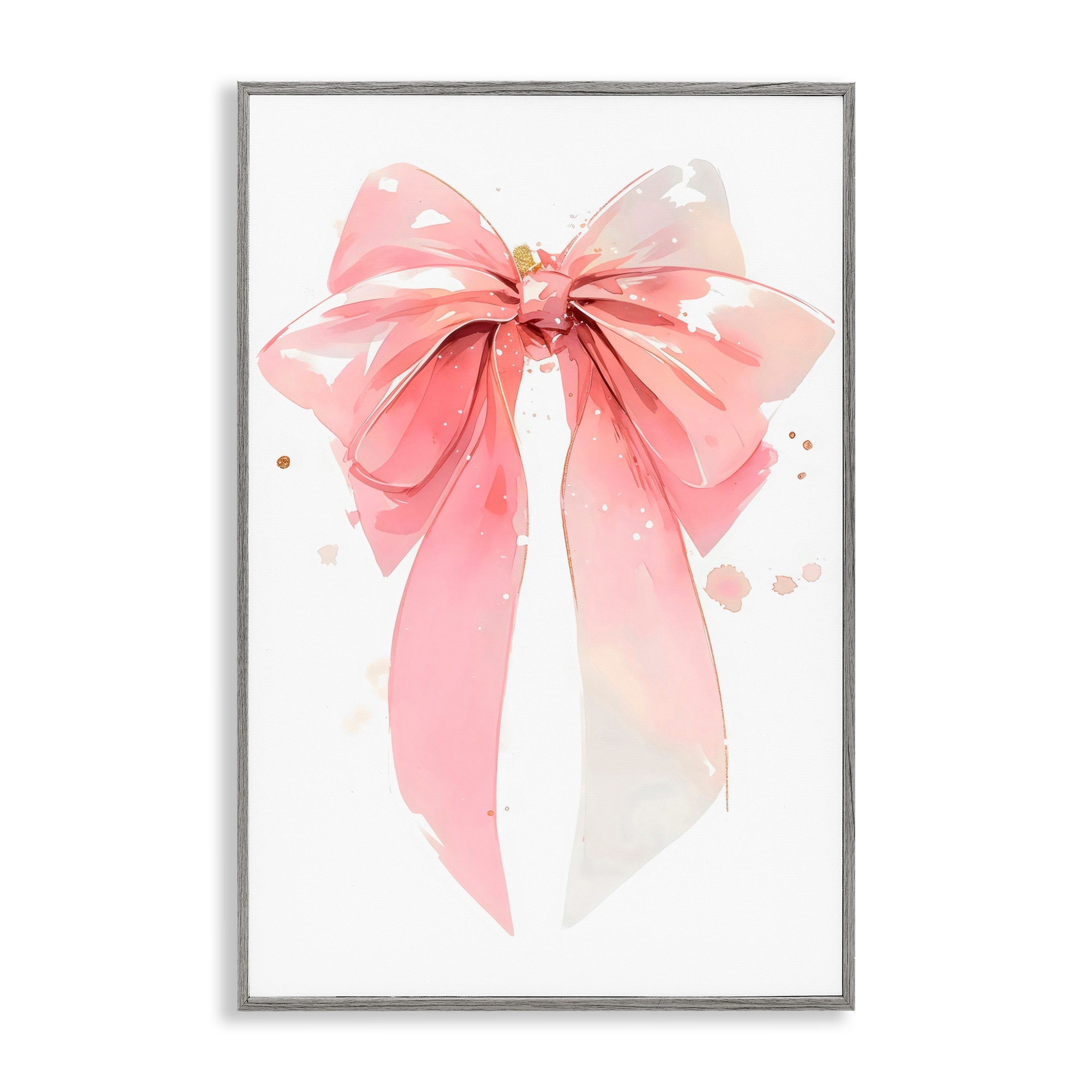Stupell Modern Elegant Pink Bow Framed Giclee Art Design By Creative Studio