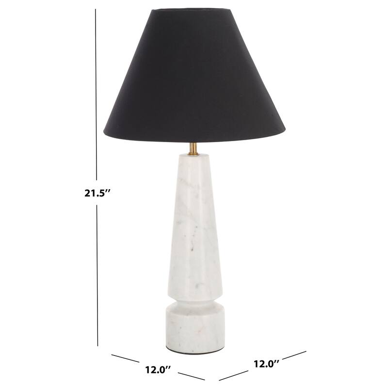 SAFAVIEH Lighting Enza Table Lamp 22-Inch Marble Base Design - 12"W x 12"D x 22"H