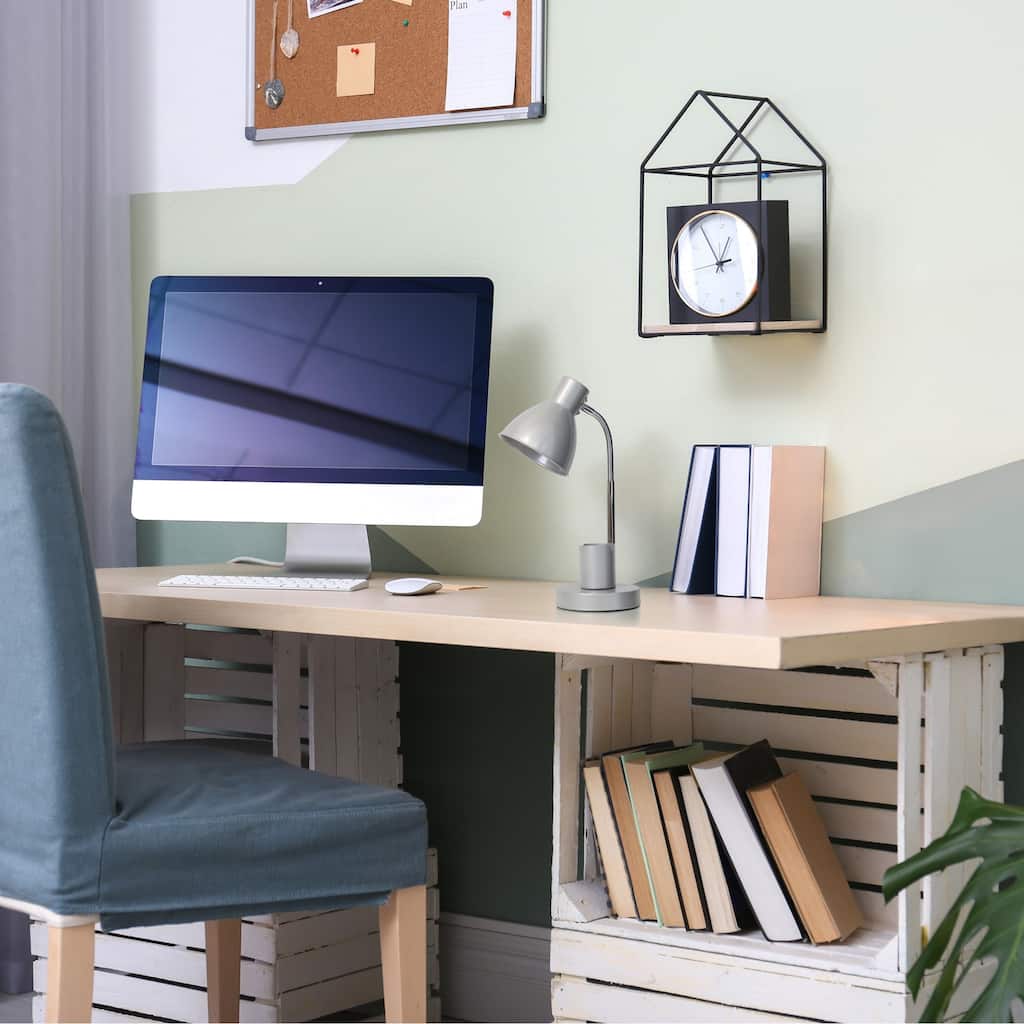 Gooseneck Desk Lamp with Adjustment Shade - 16.25" - Silver