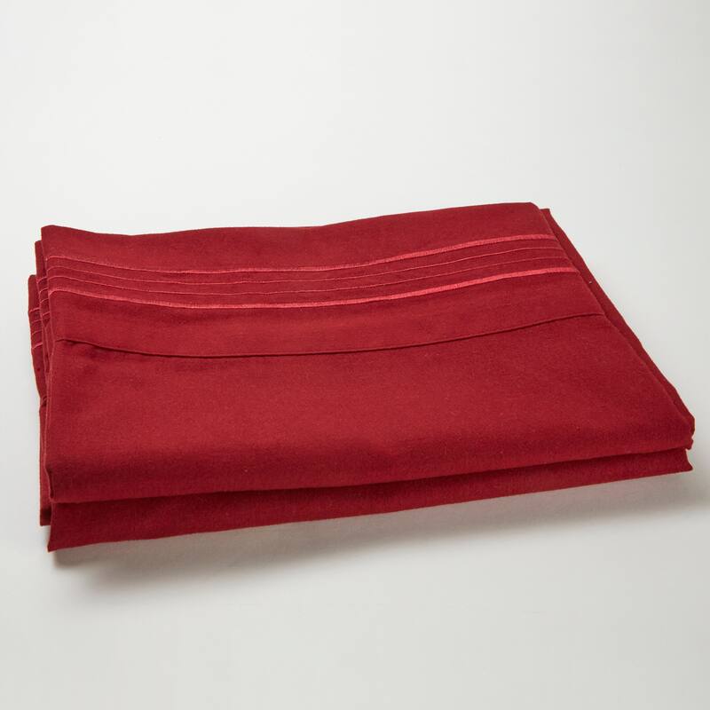 Authentic Hotel and Spa 1800 TC Brushed Microfiber Standard Pillowcase (2PC Set) with 4 Line Embroidery
