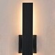 preview thumbnail 7 of 7, VAXCEL Owen 1-Light Matte Black Contemporary Outdoor Wall Sconce, Rust-Resistant Aluminum, Frosted Acrylic Shade, Integrated LED