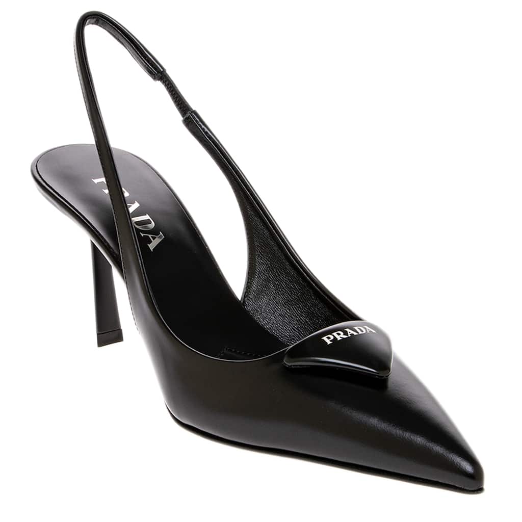 Prada Beushed leather Slingback Pumps