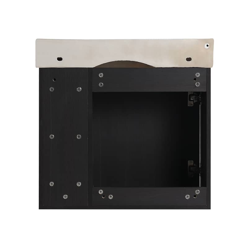 Malwee 24"/28" Floating Bathroom Vanity,Wall Mounted Bathroom Vanity with Ceramic Sink and Soft Close Door