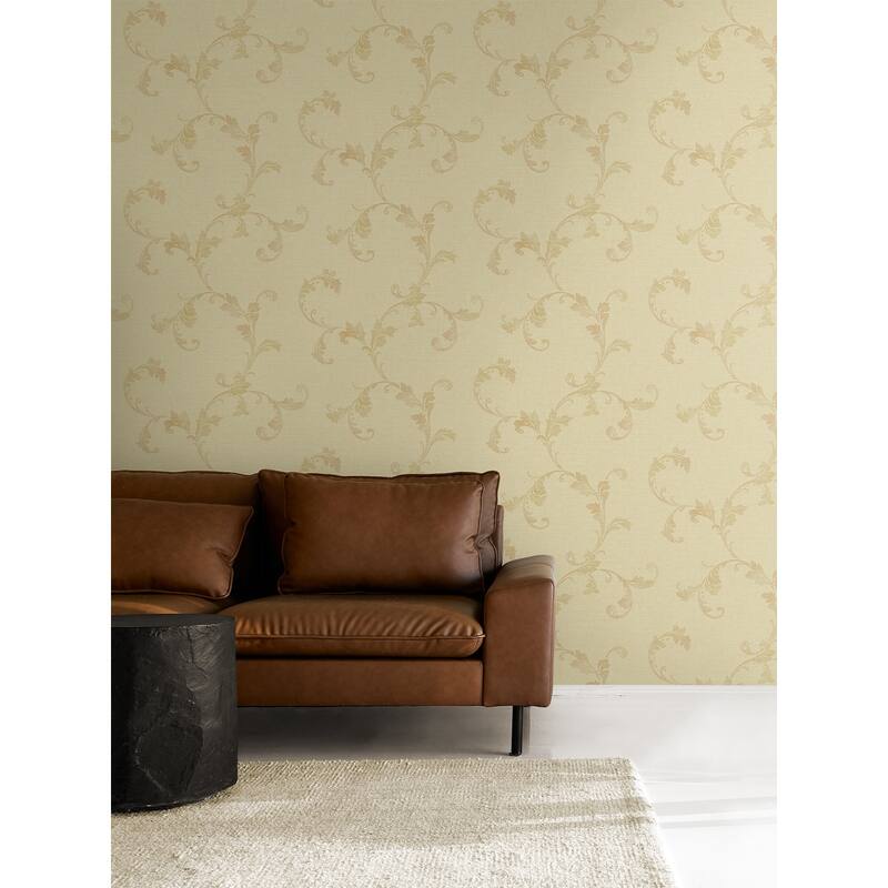 Seabrook Designs Corby Scroll Unpasted Wallpaper