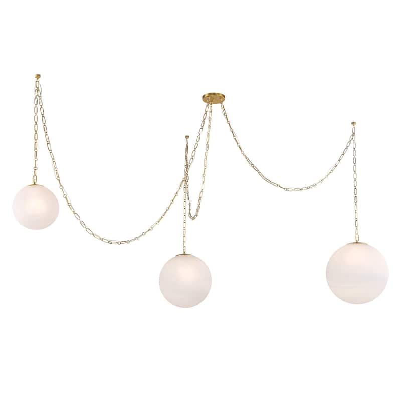 Minka Lavery 5218 Marbelle 3 Light 81" Wide Multi Light Pendant with - Legacy Brass