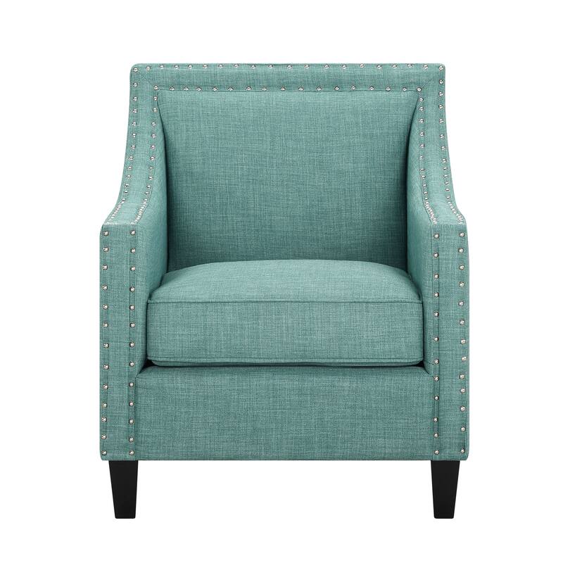 Erica Accent Armchair with Chrome Nailhead Trim