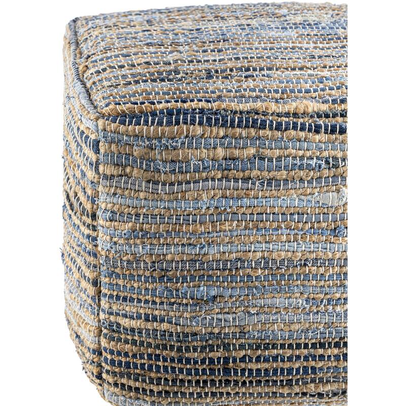 Livabliss Patrik Farmhouse Stripe Pouf