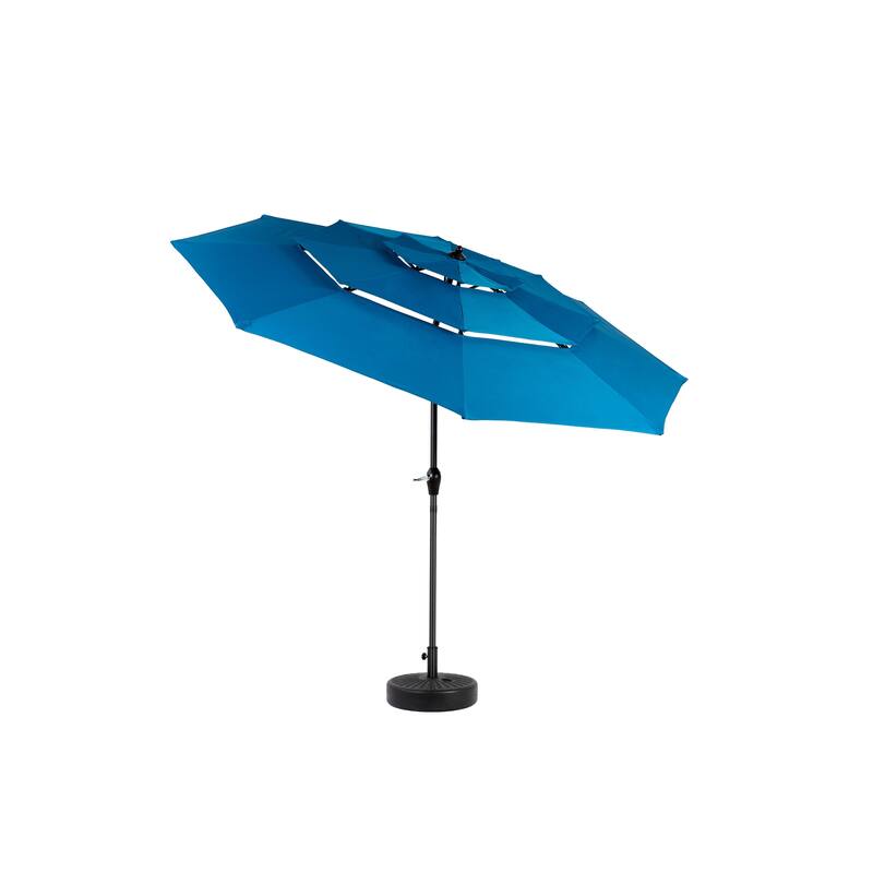 Aluminium 10ft 3 Tier Auto-tilt Umbrella ,Outdoor Patio Umbrella - Market Table Pool Deck Umbrella (Base Not Included)