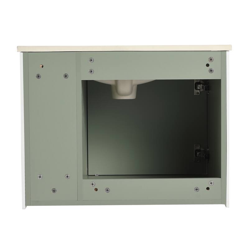 BNK 20"/24"/30" Single Sink Bathroom Vanity with Soft Close Door or Right Side Shelves, Modern Floating Vanity