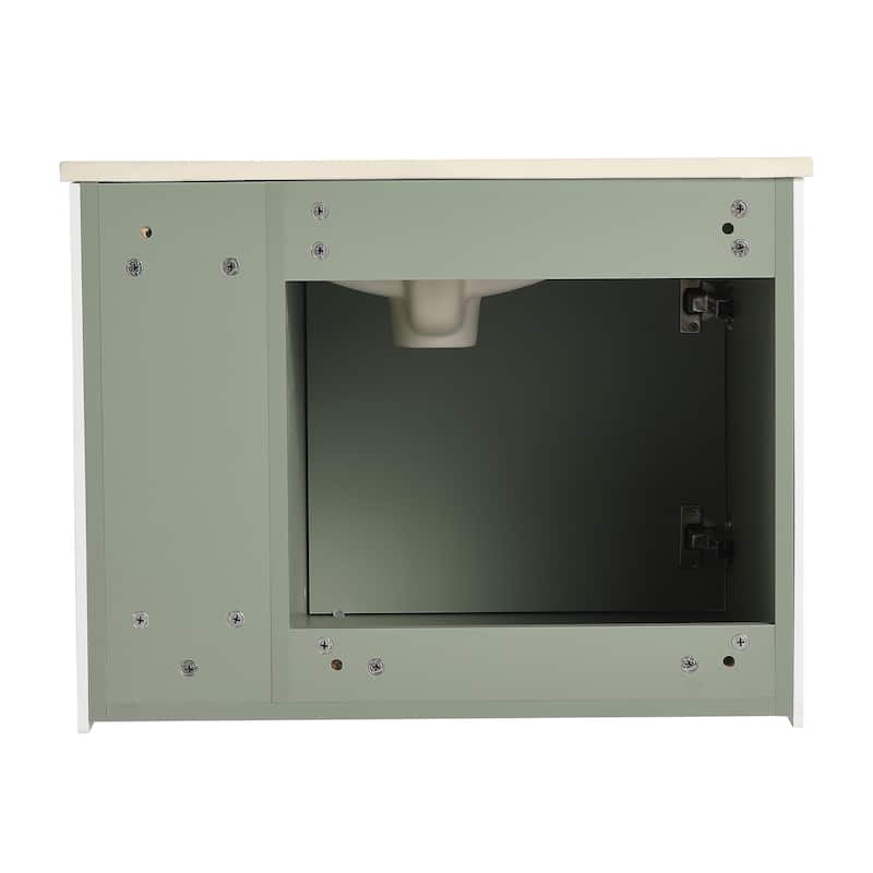 Bathroom Vanity With Sink In 24/30 Inch, Floating Bathroom Vanity With Soft Close Door