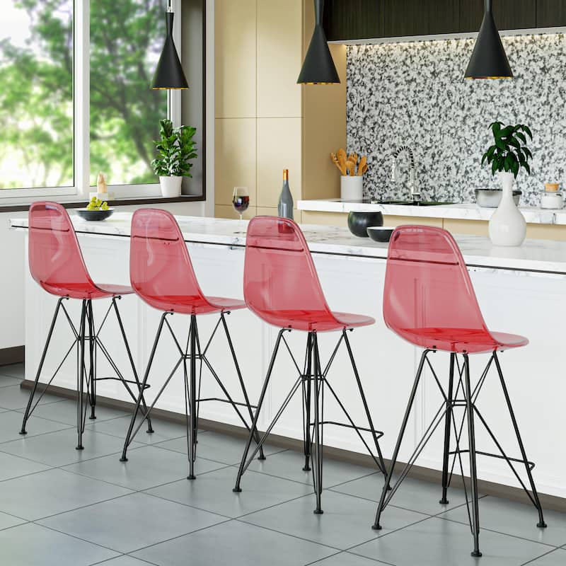 ABS Resin Barstool with Black Steel Base Cresco Series by LeisureMod