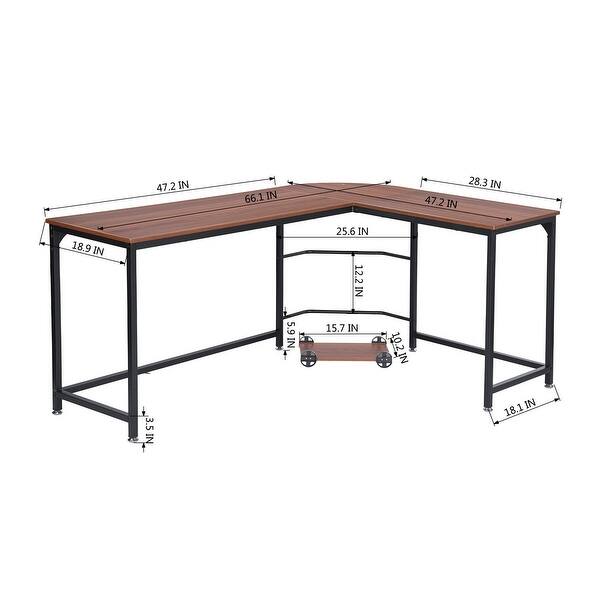 Large L Shaped Desk 66 Wood Modern Corner Computer Desk Gaming Study Reversable Panels Workstation Table Home Office Overstock 28254763