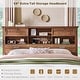 preview thumbnail 19 of 66, Farmhouse Bed Frame with 54" Tall Storage Bookcase Headboard