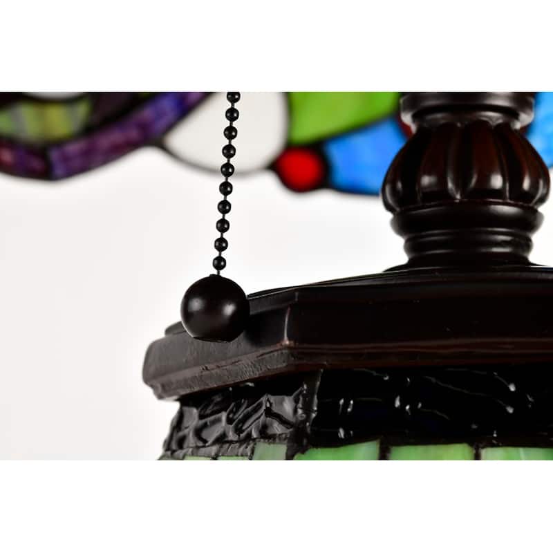 Tiffany-style Peacock Lantern Table Lamp