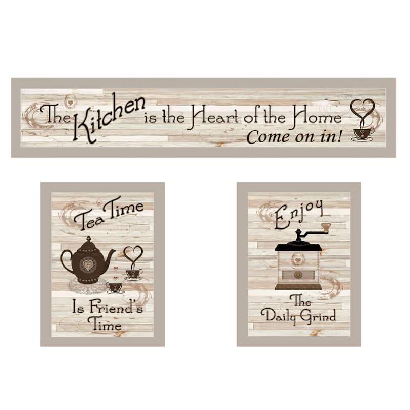 TrendyDecor4U Traditional "Kitchen Friendship Collection III" 3-Piece Vignette by Millwork Engineering