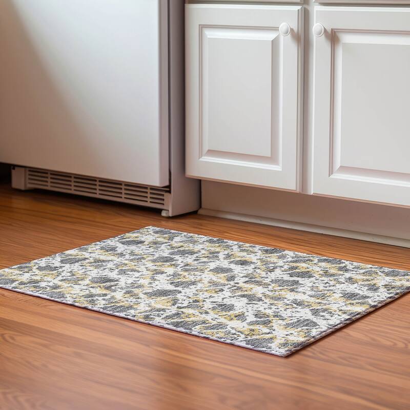 Premium Washable Super Soft Abstract Fusion Mayfield Rug - Gray - 1'8" x 2'6"