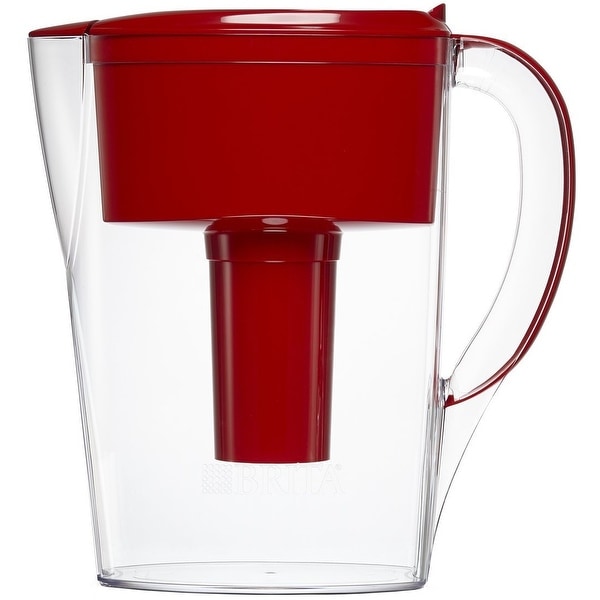 Brita 36035 Space Saver Water Filter Pitcher, 6 Cup, Red