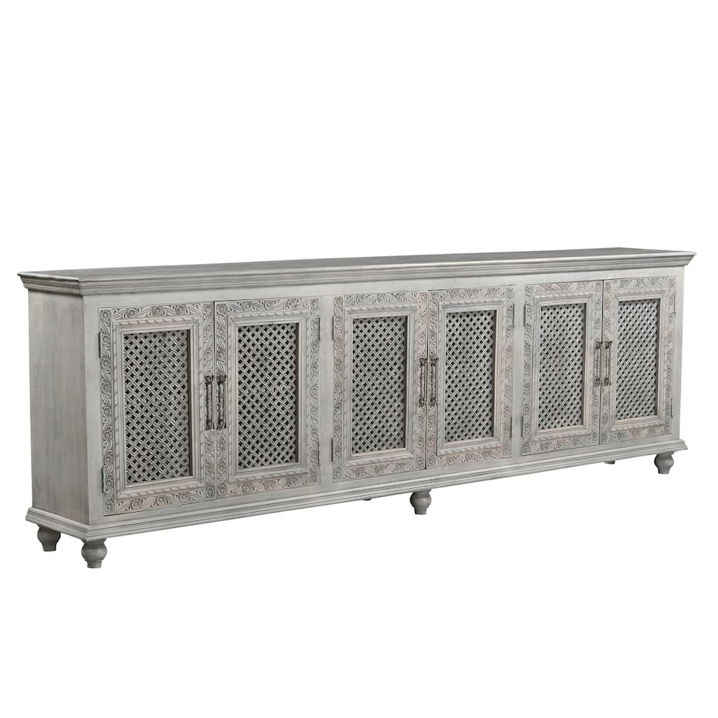 Clara 6-door Carved Solid Wood Sideboard