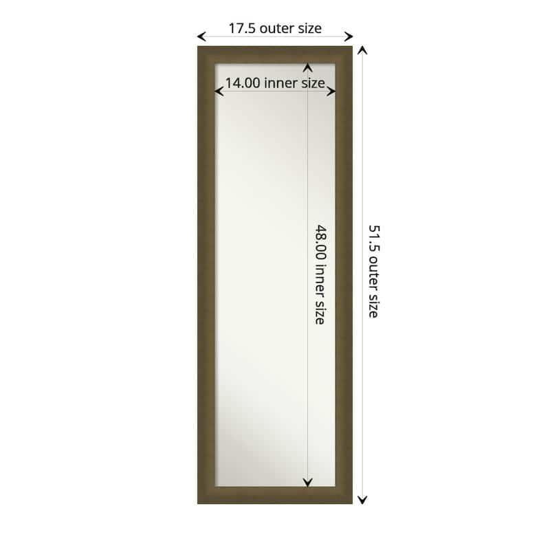 Blaine Narrow Non-Beveled Framed Full-Length On the Door Mirror - Glass Size 14x48 - Blaine Light Bronze Narrow