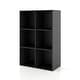 preview thumbnail 185 of 202, DH BASIC Modern Wood Customizable Stackable Storage Organizer - Cube Shelves, Drawer Cabinet, Bookcase with Doors by Denhour 6-Cube - Black