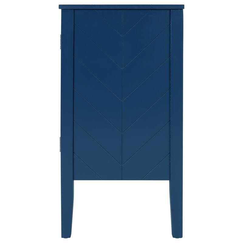 37" MDF Rustic with Adjustable Shelves - Solid Pine Legs & Metal Handles