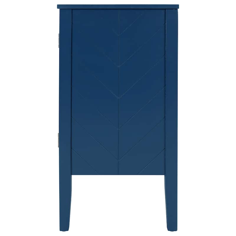 Roomfitters Adjustable Shelf Storage Sideboard with Retro Metal Handles and Pinewood Legs for Living Room, Study