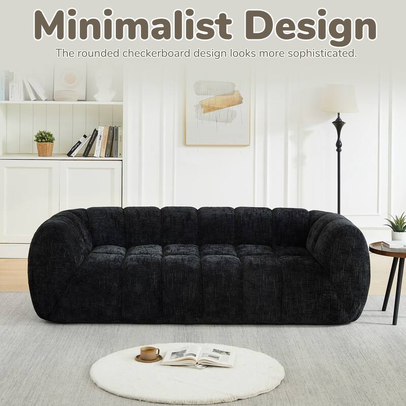 86.5" 3-Seater Chenille Pure Foam Sofa