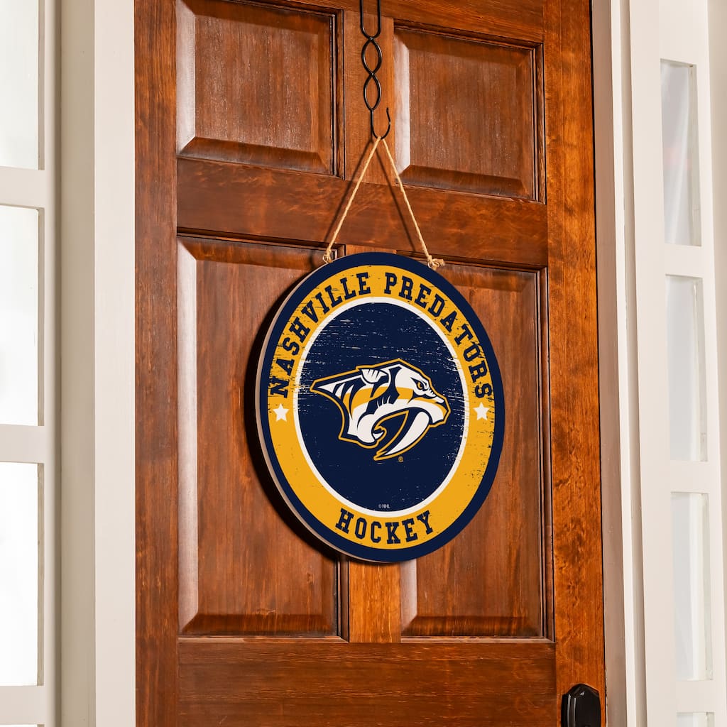 Nashville Predators Wooden Door Decor Wall Sign - Multi-Color