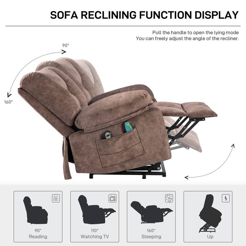 Power Lift Recliner Chair Sofa For Elderly With Massage