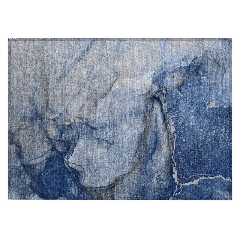 Machine Washable Indoor/ Outdoor Abstract Chantille Rug