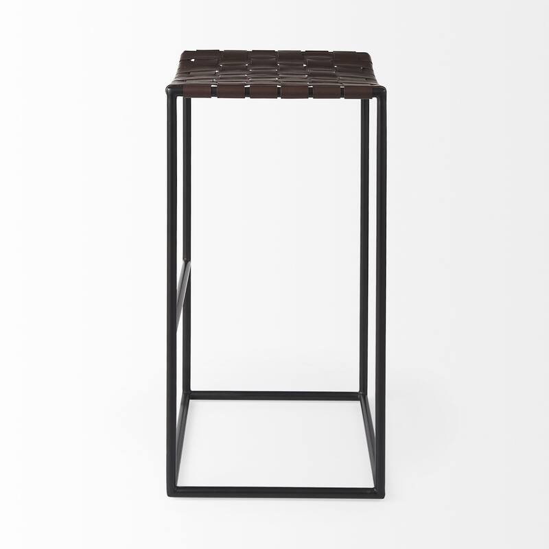 Modern Space-Saving Bar Chair Backless Design with Metal Legs and Footrest for Kitchen Dining