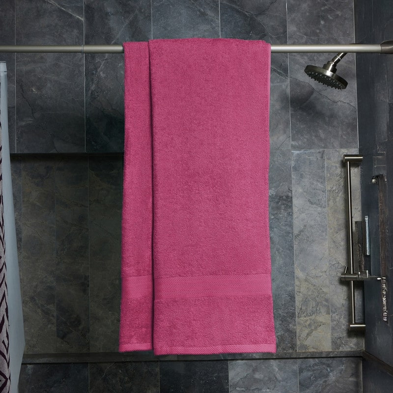 Deluxe 2-Piece 100 Cotton Bath Sheet - Magenta