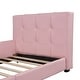 preview thumbnail 28 of 28, Twin Size Upholstered Platform Bed with Guardrail, Faux Leather Bed Frame with Headboard and Footboard, Sofa Bed Frame
