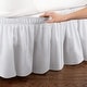 preview thumbnail 4 of 30, Elastic Bed Wrap Ruffle Bed Skirt White - Queen/King