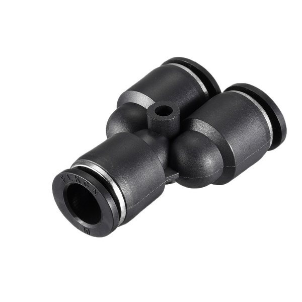 2pcs Push To Connect Fittings Y Type Tube Connect 10 mm or 25/64" od Black - 2pcs 5/32"