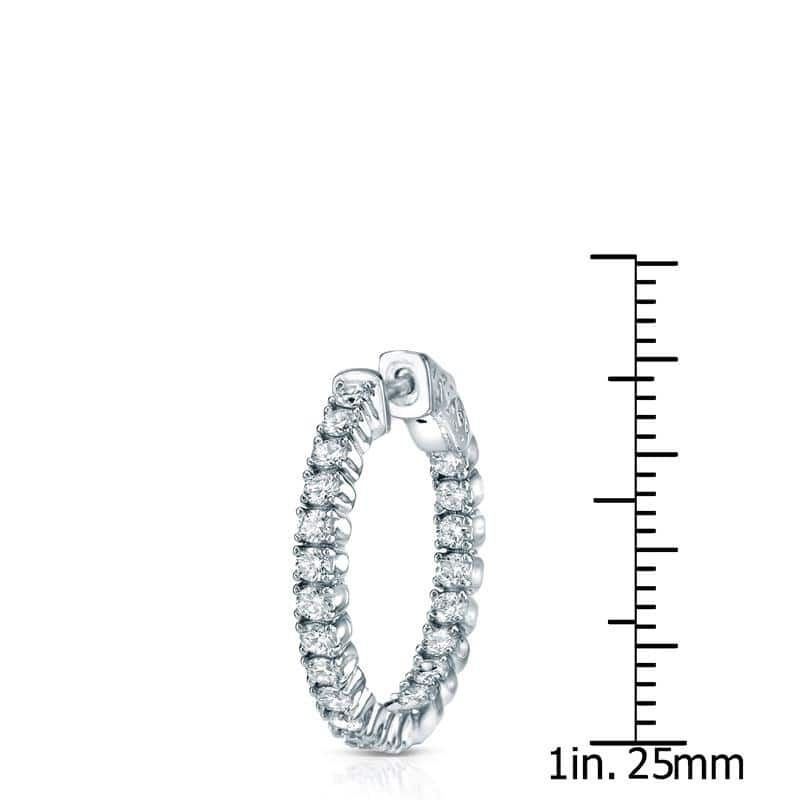 Auriya 14k Gold 2 carat TW Medium Diamond Hoop Earrings .86" - 0.86-inch (J-K, I1-I2)