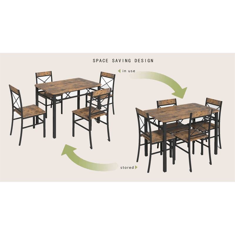 4-Piece Rustic Dining Table Set for 4