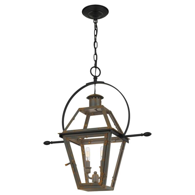 Rue De Royal 2-Light Outdoor Hanging Lantern in Industrial Bronze