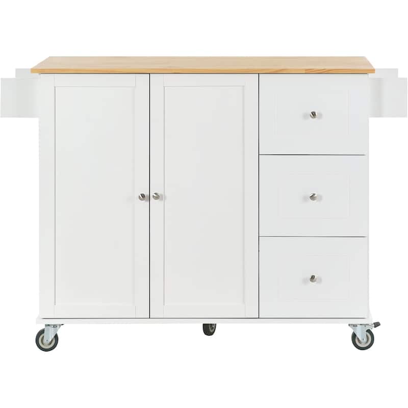 Multifunctional Kitchen Cart with Spice Rack and Adjustable Shelves