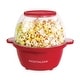 preview thumbnail 1 of 5, Nostalgia 2 QT Stainless Steel Stirring Popcorn Popper Red