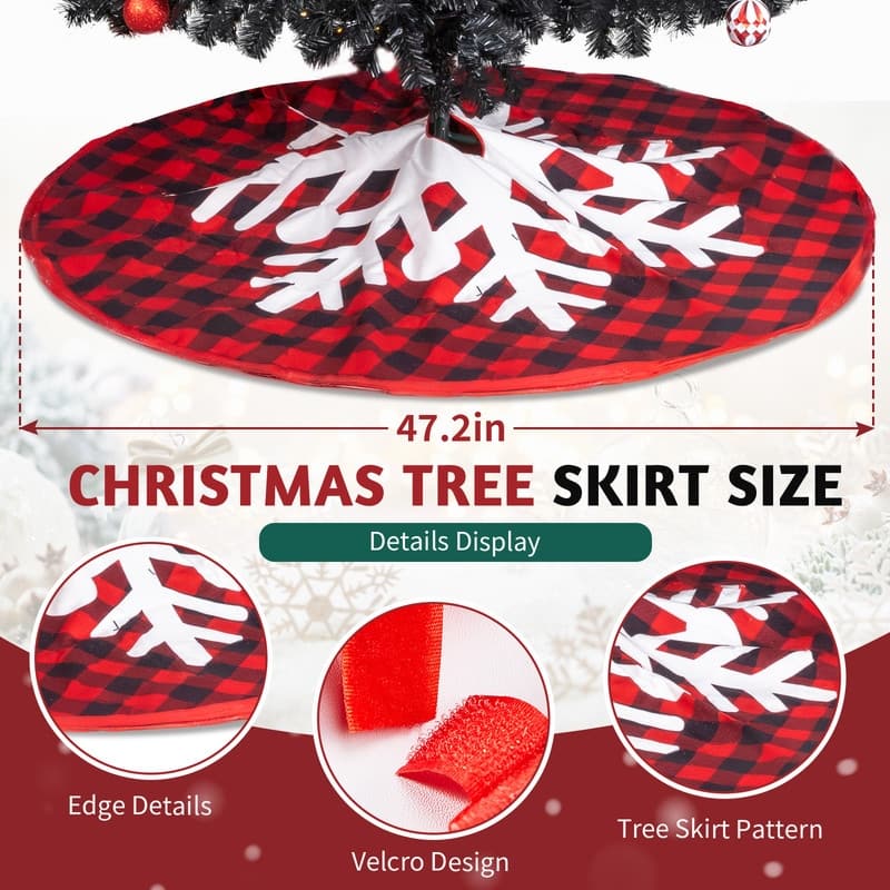 7.5 FT Artificial Christmas Tree with 350 Warm White LED Lights for Holiday Party Office Home