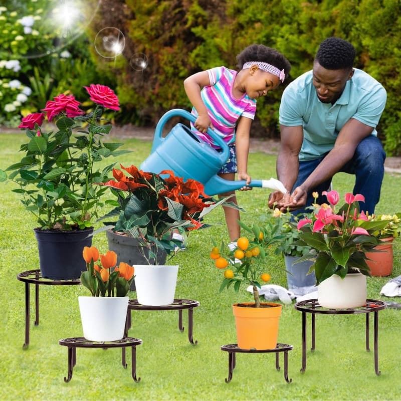 Metal Plant Stand 5 Pack Plant Stands - 11.1 x 11.06 x 7.2 inches