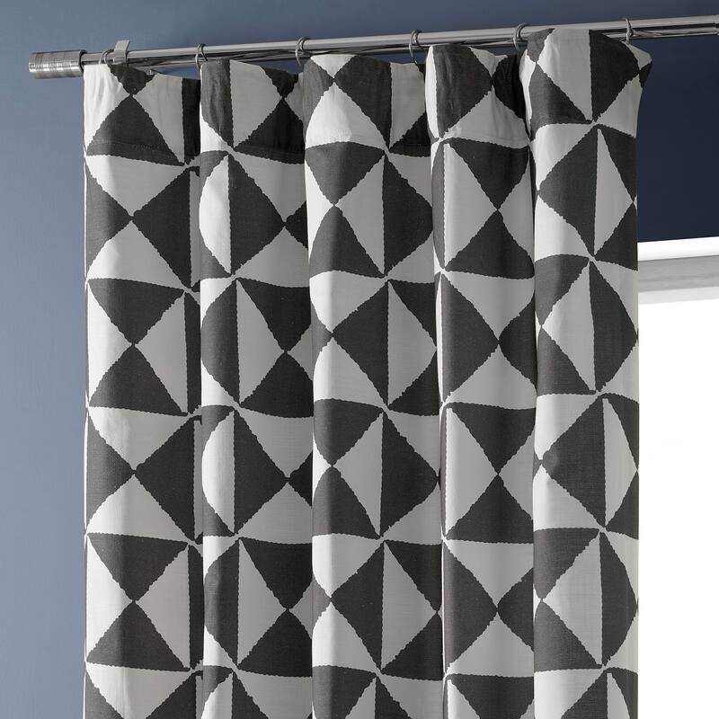 Exclusive Fabrics Textured Cotton Printed Curtains for Bedroom and Living room (1 Panel)