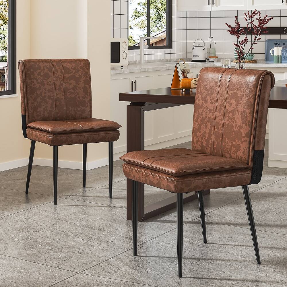 VECELO Foldable Dining Chair Set 2/4/6 Pack PU Leather Space Saving Chairs with Metal Legs Waterproof Kitchen Living Room Chairs