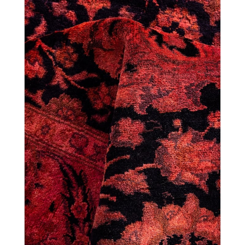 Contemporary Overdyed Wool Hand Knotted Runner - 3' 1" x 8' 3"