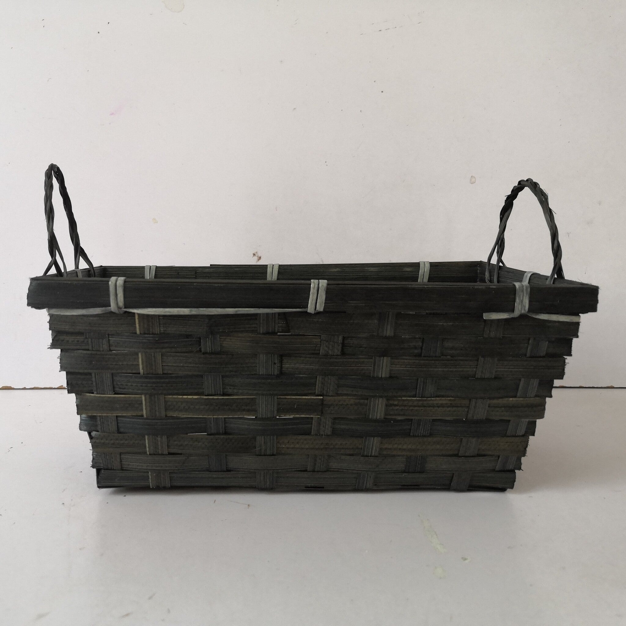 Black Bamboo Rectangular Basket