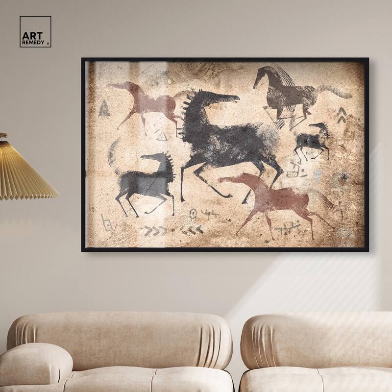 Cave Drawing Horses Shadowbox by Art Remedy