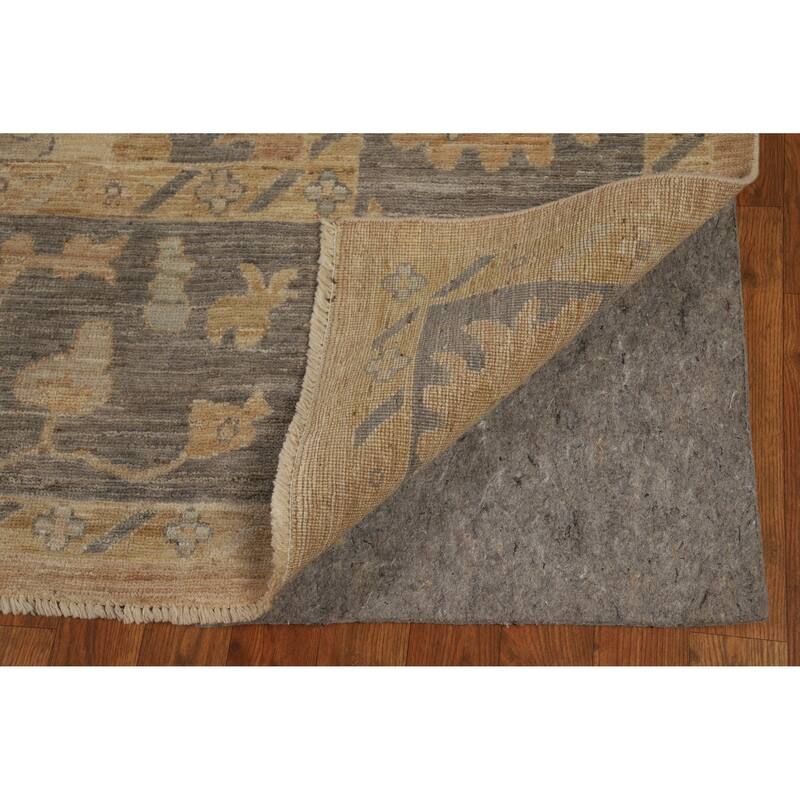 Vegetable Dye Oushak Turkish Rug Handmade Orange Wool Carpet - 8'10" x 12'2"