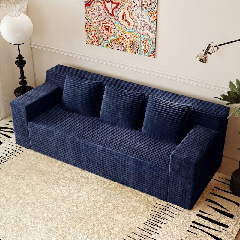 71" 3-Seater Corduroy Sofa with Deep Seating, No Assembly Required for Living Room & Bedroom