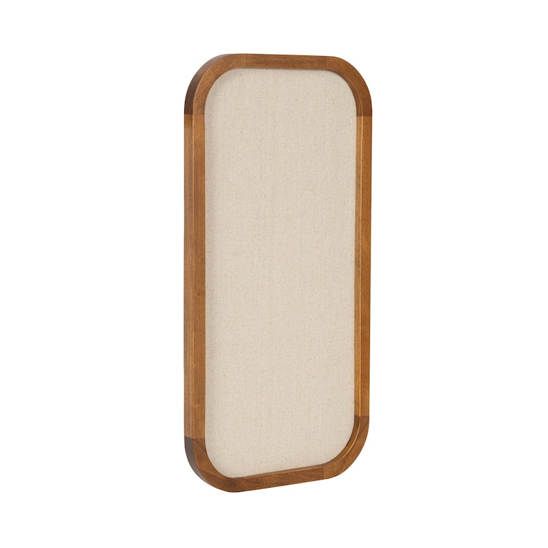 Kate and Laurel Hutton Wood Framed Fabric Pinboard - 12x24 - Rustic Brown